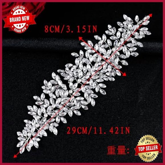 Handmade Rhinestone Silver Bridal Headpiece Wedding Hair Accessory main image 4